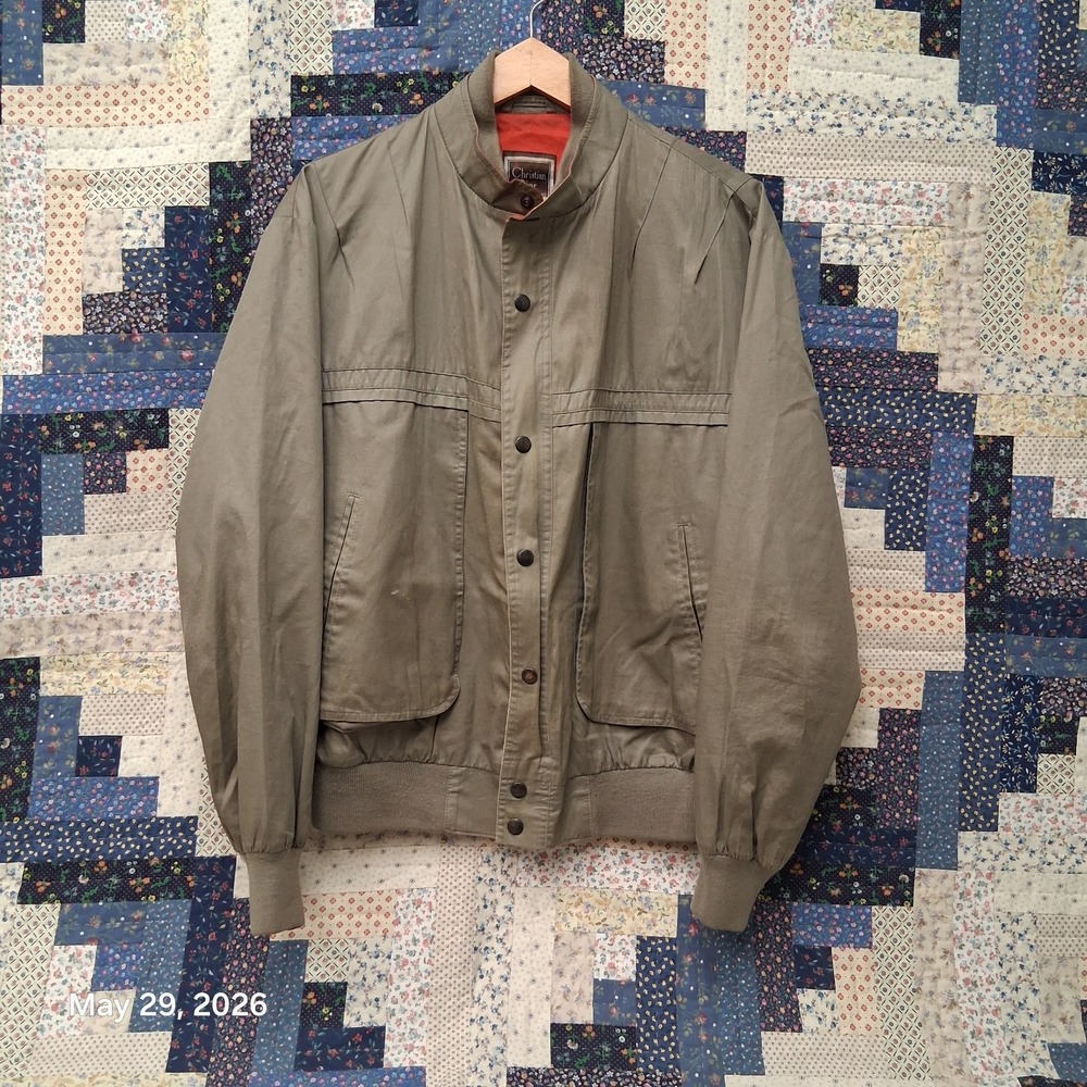 Vintage Christian Dior Monsieur Sport Bomber Jacket Olive Green Size 42R